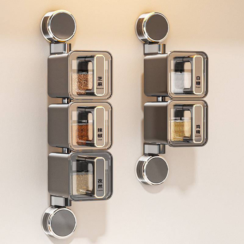 Seasoning tank household kitchen rotating wall hanging seasoning box pepper jar salt jar seasoning box seasoning tank seasoning tank