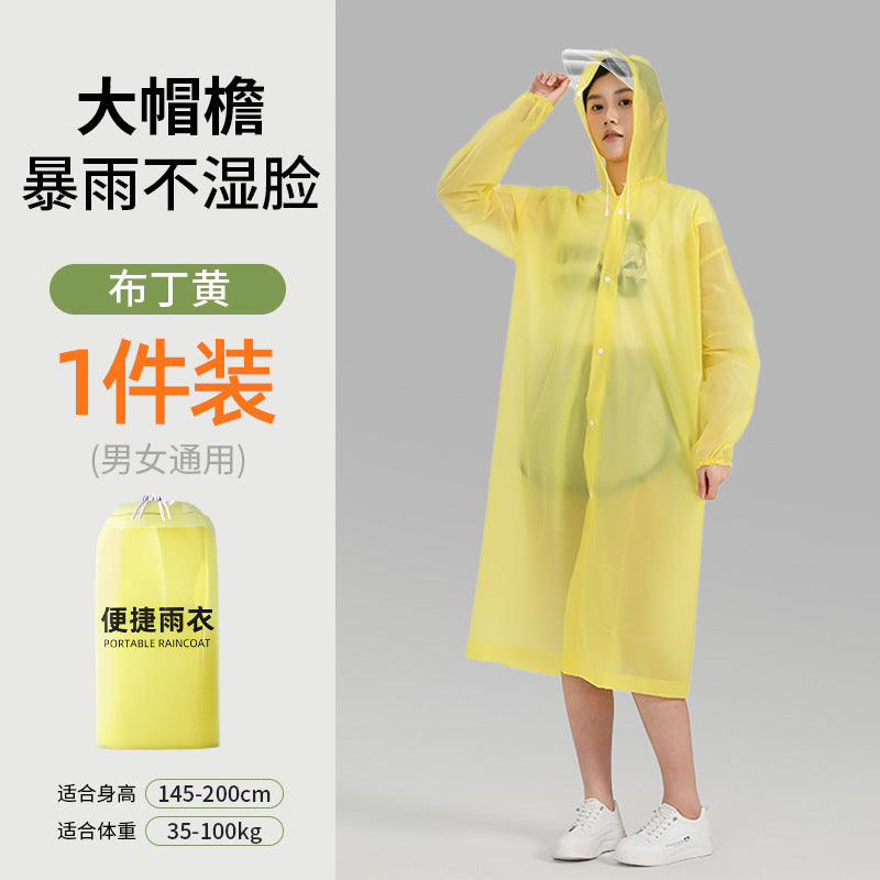 Brim raincoat disposable adult outer wear long whole body rainstorm protection thickened portable outdoor mountaineering hiking