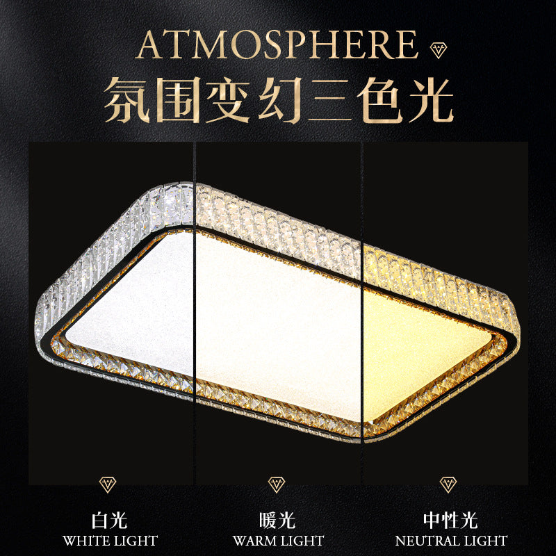 Crystal ceiling light full spectrum eye protection living room main light modern simple bedroom dining room whole house lighting package smart