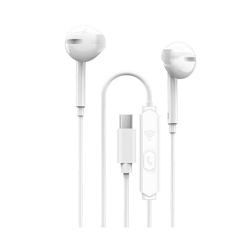 Applicable iPhone wire control bluetooth headset apple/android/huawei wired in-line headset type-c in-ear