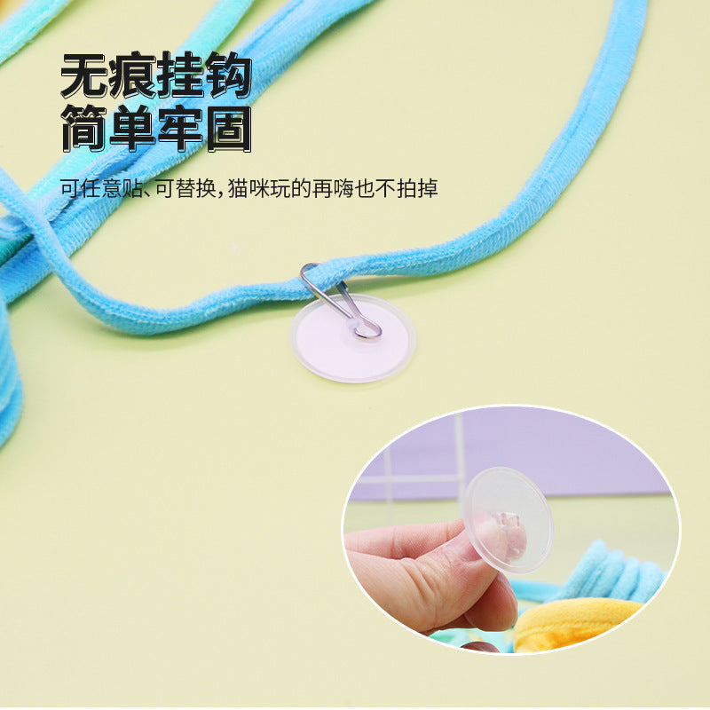 New hanging spring cat teaser stick hanging door cat toy cat teaser cat self-hi plush cat teaser rod cat toy wholesale
