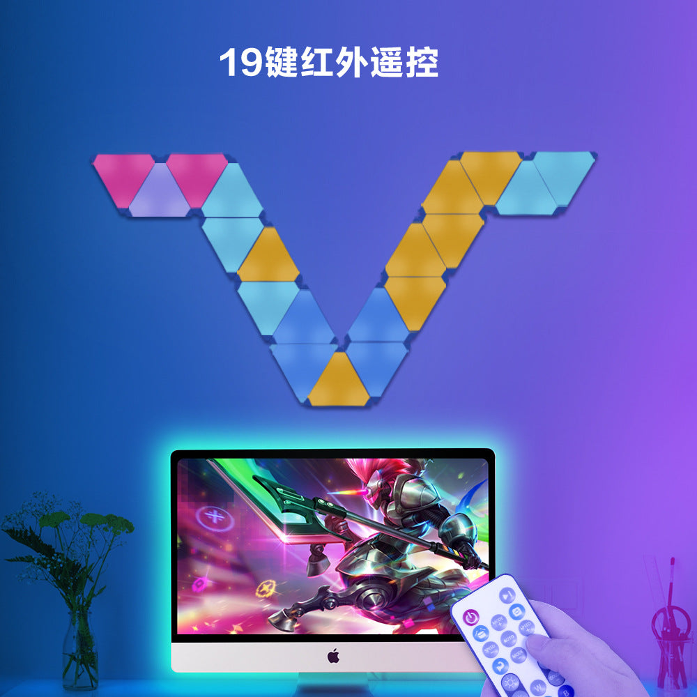Triangle light smart home LED splicing light RGB room atmosphere light wall light intelligent pickup