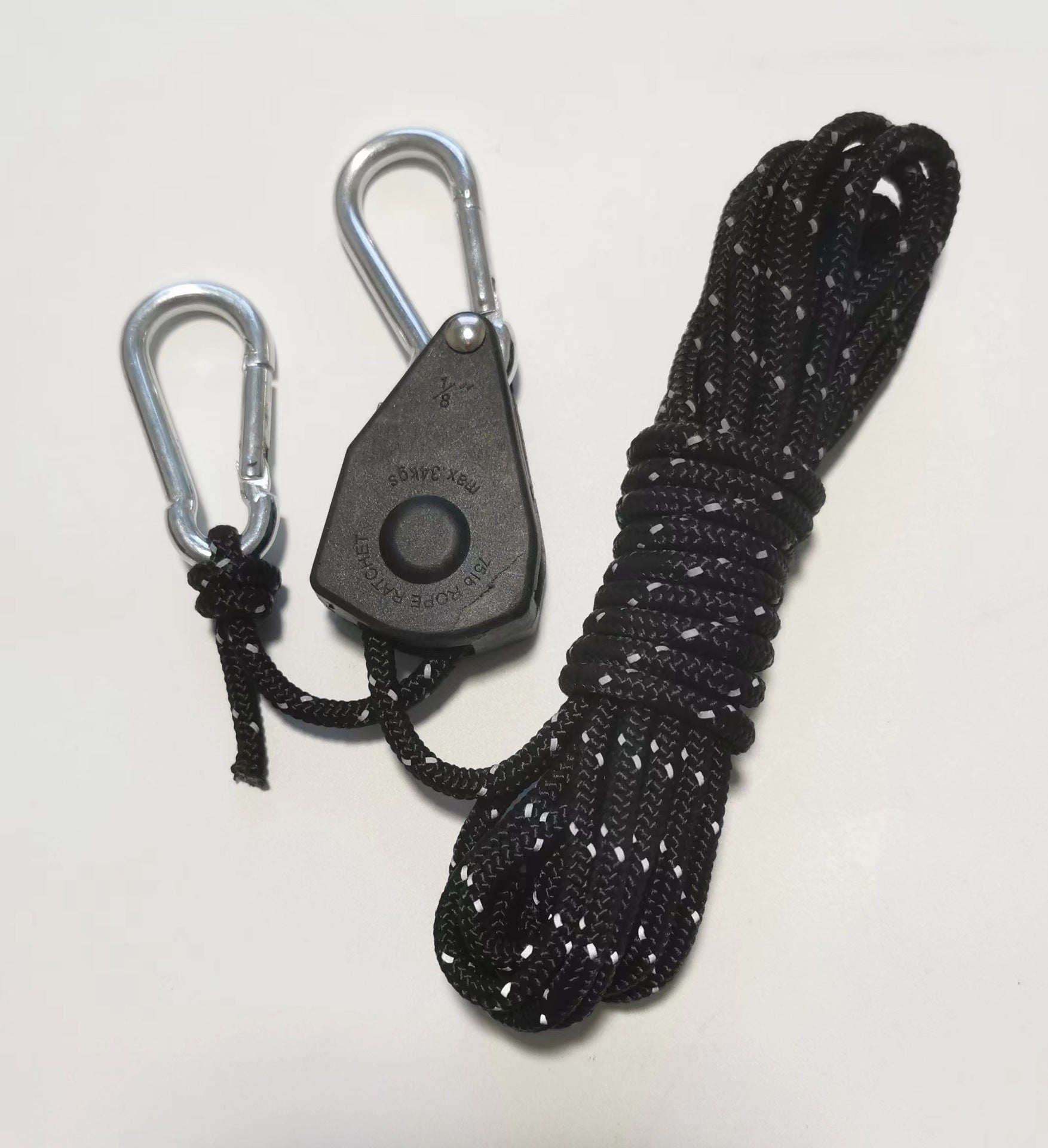 Outdoor camping canopy wind rope tent rope bold tensioner pulley buckle regulator reflective windproof rope lifting rope