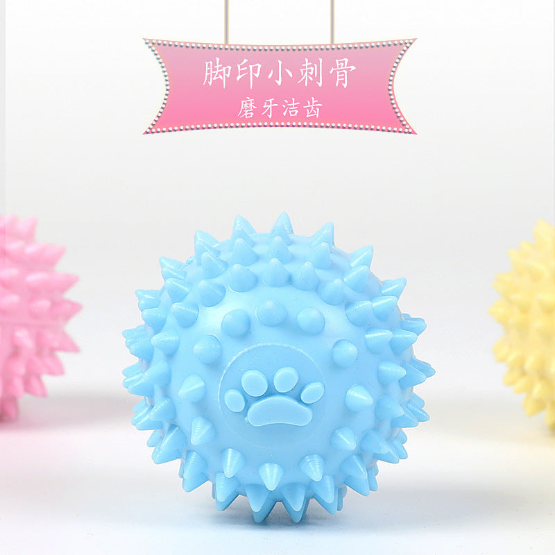 Pet toys tpr footprint small thorn ball molar teeth bite-resistant solid elastic ball cross-border pet products dog toys