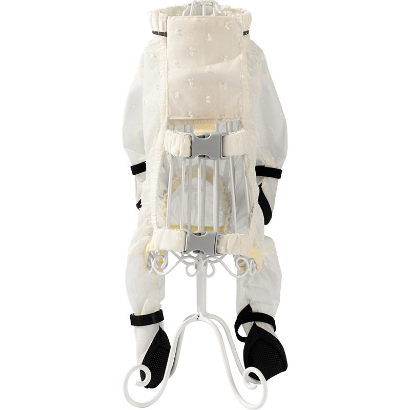 Traction Jacquard with feet Pet dust pants Four-legged outdoor smock Waterproof and dirt-proof small and medium-sized dog and dog clothes