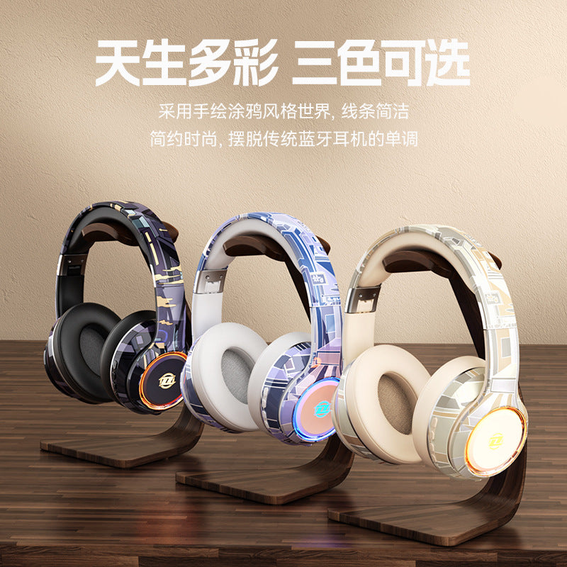 New private model Guochao headset high value colorful lights long battery life high bass explosion