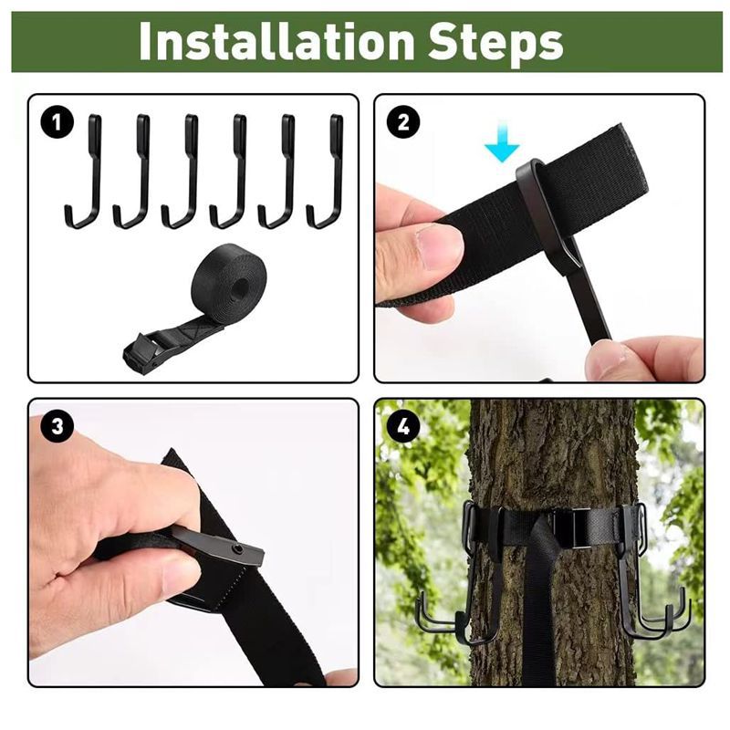 Cross-border hot sale tree hunting hook outdoor tree frame equipment hunting webbing hook camping hiking suspension