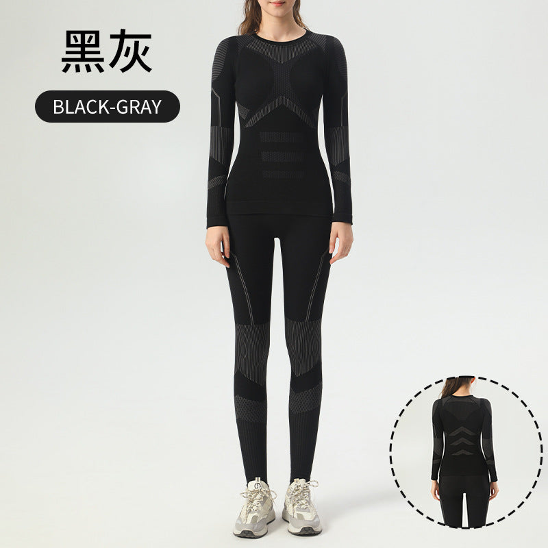 Ski quick-drying clothes, underwear, warm compression, perspiration, breathable women's outdoor mountaineering sportswear, functional tight suit