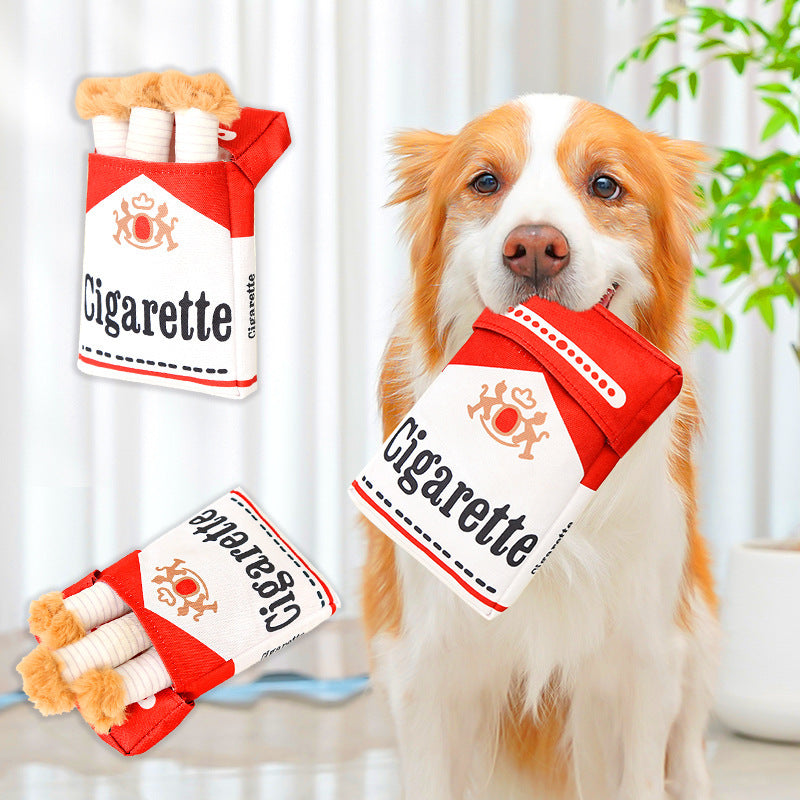 Cross-border new product dog sound toy simulation cigarette belt box pet dog dog gnawing toy Amazon bb bark