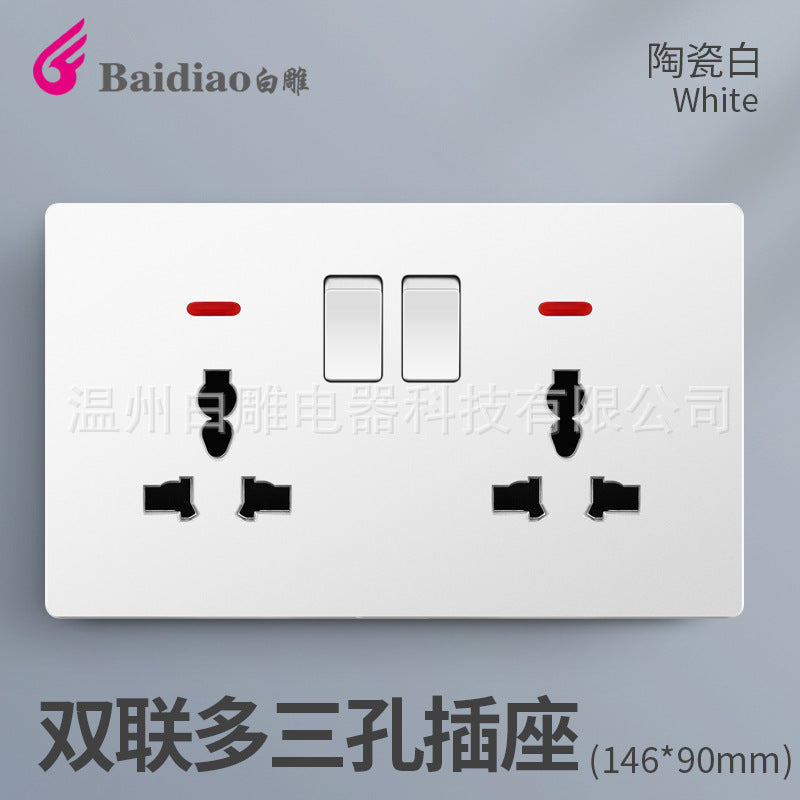 British standard switch socket British one-open 13A socket Multifunctional five-hole USB socket panel British standard European standard US standard