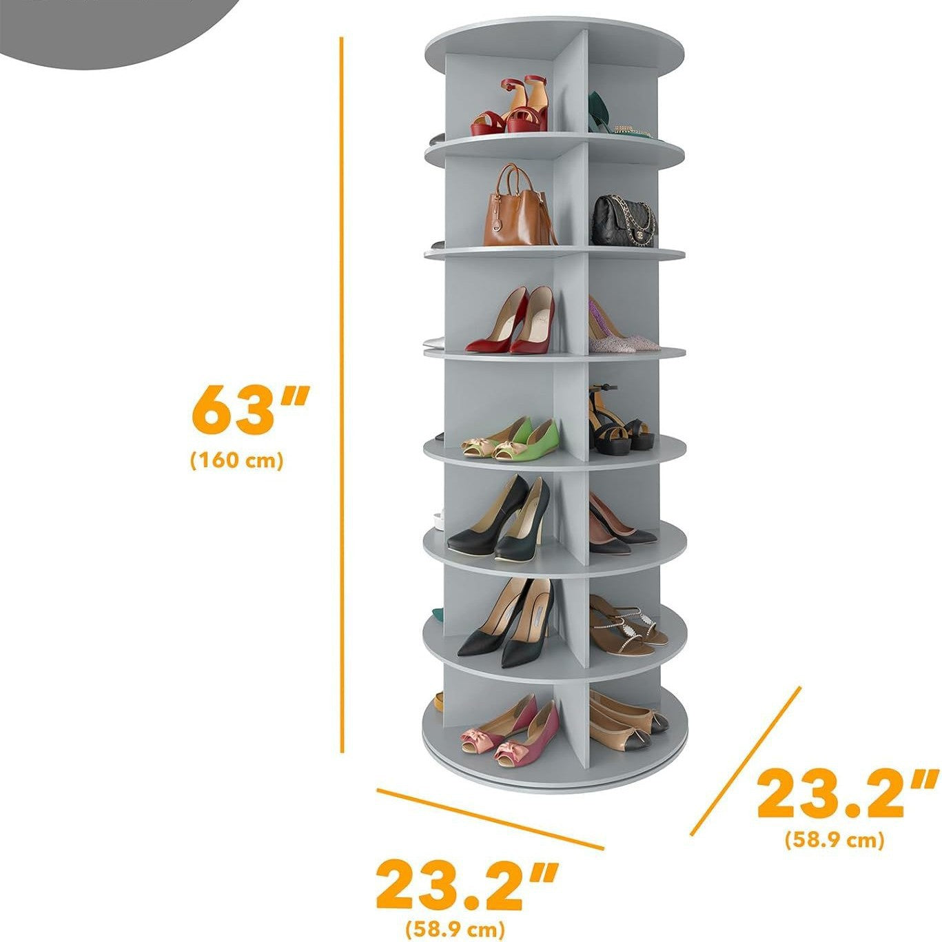 Rotating multi-layer shoe rack, bag display rack, children's picture book rack, storage rack, creative bookshelf, floor-to-ceiling household shelf