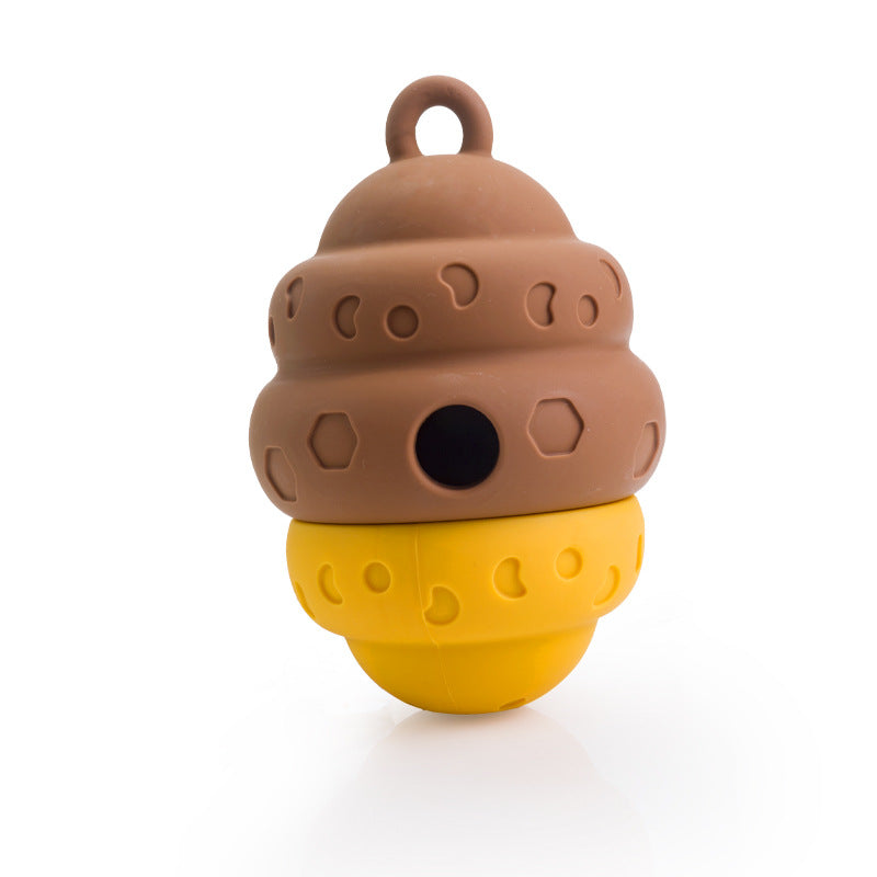 Cross-border new silicone pet slow food toys, pet educational leaks, cat and dog universal gnawing and soothing toys