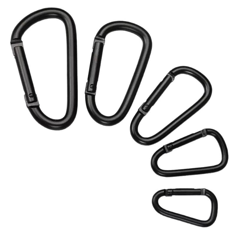 D形葫芦形全黑铝合金登山扣蓝牙耳机壳挂钩迷你钥匙扣饰品配件