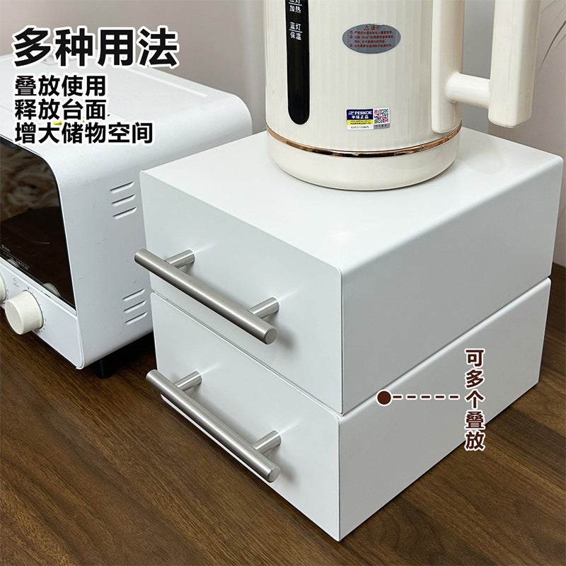 Kitchen rack Multi-layer home coffee machine Snack storage Desktop with drawer with baffle Free installation