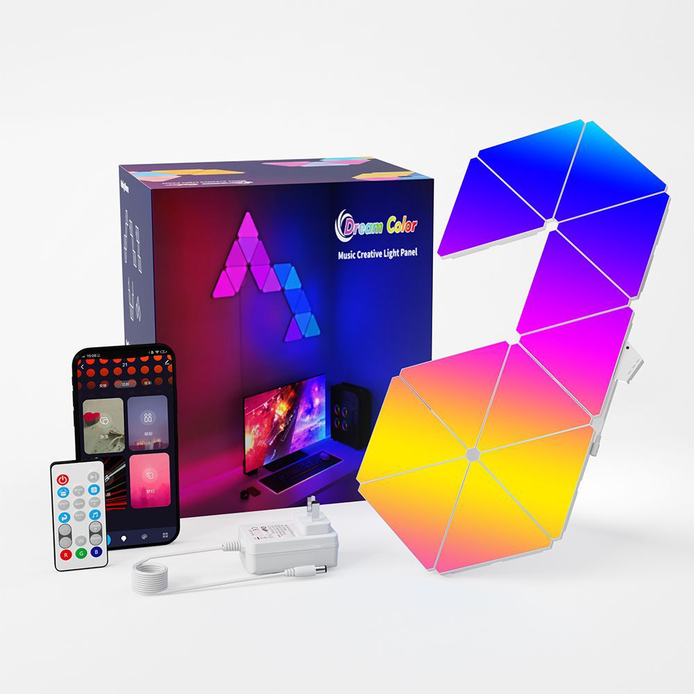 Triangle light smart home LED splicing light RGB room atmosphere light wall light intelligent pickup