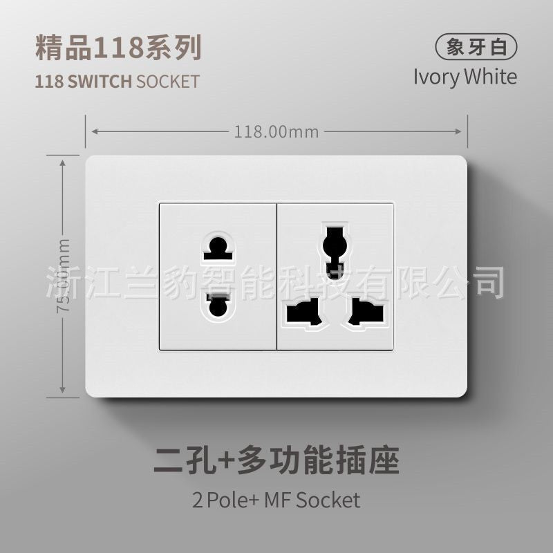 Thai American standard socket panel 118 type switch Italian American standard six-hole USB wall international multi-function three-hole Europe