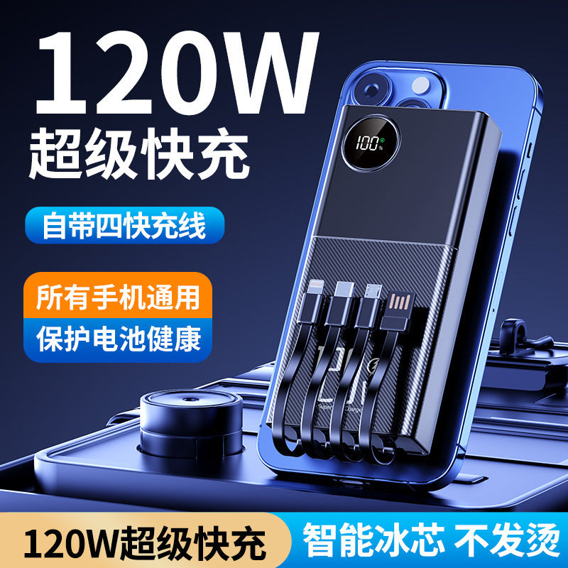 4688 new super fast charging 120W with its own cable power bank 20000mAh large capacity real standard mobile phone mobile