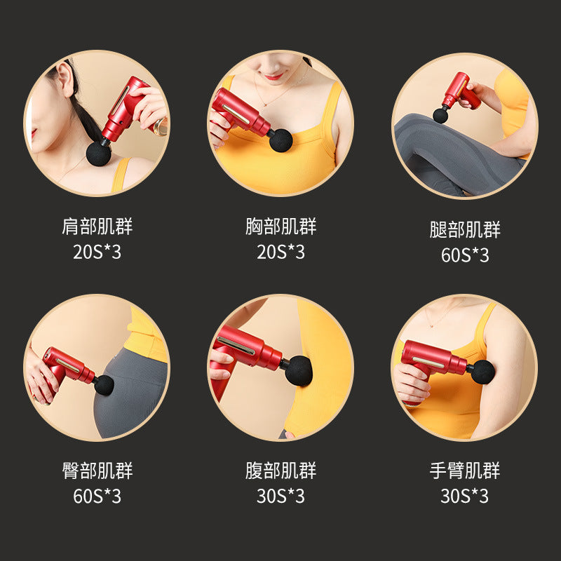 [Send 4 massage heads] New fascia gun massage gun household small muscle relaxation massager