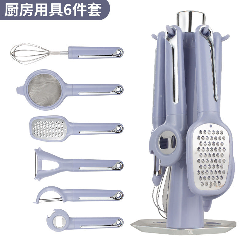 Kitchen Helper Set Household Multifunctional Gadgets Storage Rack Shaved Wire Egg Beater Bottle Opener Filter