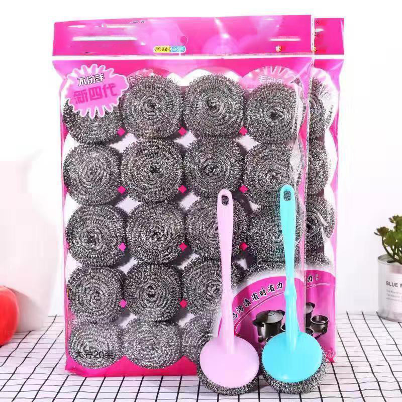 Stainless Steel Wire Ball Cleaning Ball [10/20/40/60 Pack] Kitchen Dishwashing Pot Cleaning Supplies