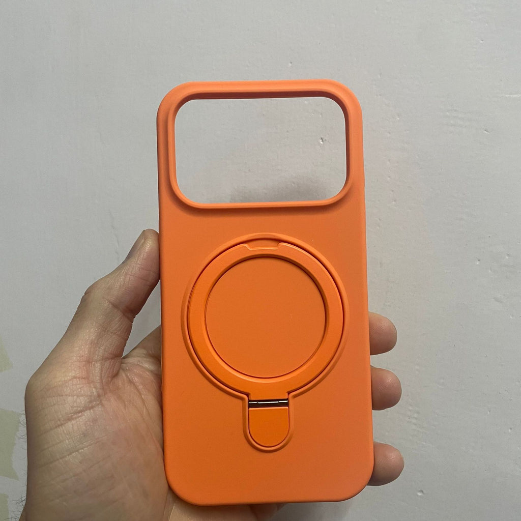 Applicable to Apple 15promax with magnetic bracket mobile phone case liquid silicone iPhone17 with fulcrum protective case