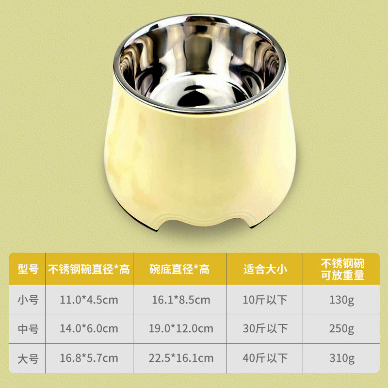 Dog bowl care, pet cervical spine anti-knock, food grade imitation porcelain, universal for cats and dogs, increased capacity, oblique mouth leak-proof