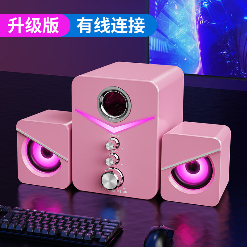 SADA Computer Audio Home Desktop Notebook General Purpose Small Speaker Wired Desktop Subwoofer Speaker