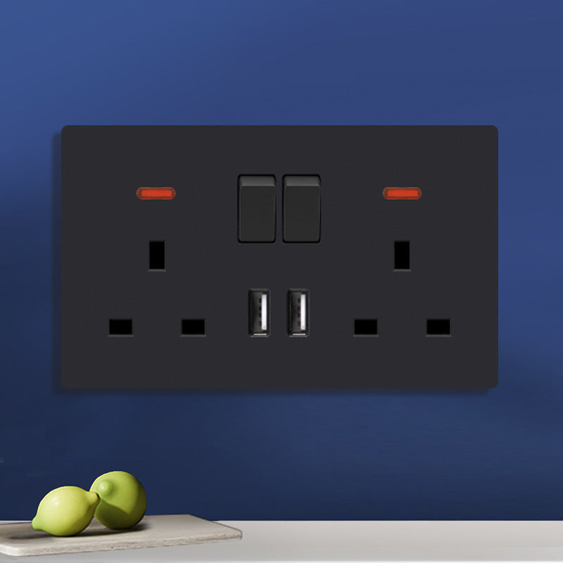 Export for British standard socket switch panel 13A double usb one-open five-hole multi-function three-hole plug 146 foreign trade