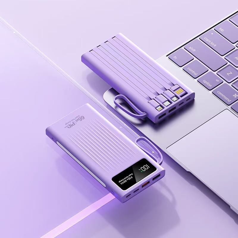 66W super fast charging mobile phone universal with cable large capacity power bank 30000 mAh flash charging mobile power supply portable