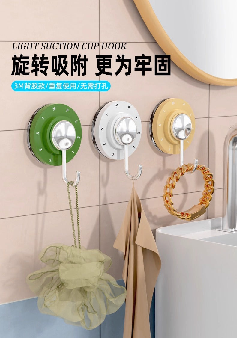 Home rotating suction cup hook Strong vacuum seamless hook Suction cup refrigerator Wooden door Tile non-punching adhesive hook