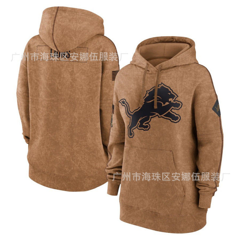 2023 new rugby women's hoodie jersey army green tribute sweater hot-pressed velvet rugby jersey