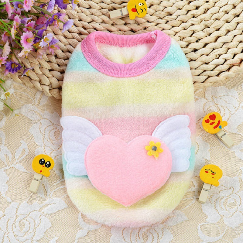 Cat clothes warm, velvet and thickened autumn and winter new puppies teacup dogs small dog kittens teddy dog vest