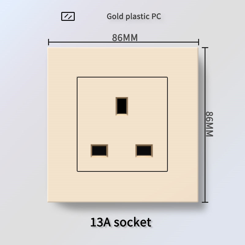 Foreign trade Hong Kong and Macao British 13A socket USB with Type-c plug + British standard electrical switch PC flame retardant panel plug
