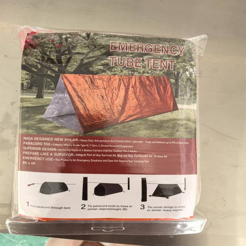 Outdoor camping portable aluminum triangle tent disaster relief camping adventure simple sleeping bag warm first aid blanket raincoat