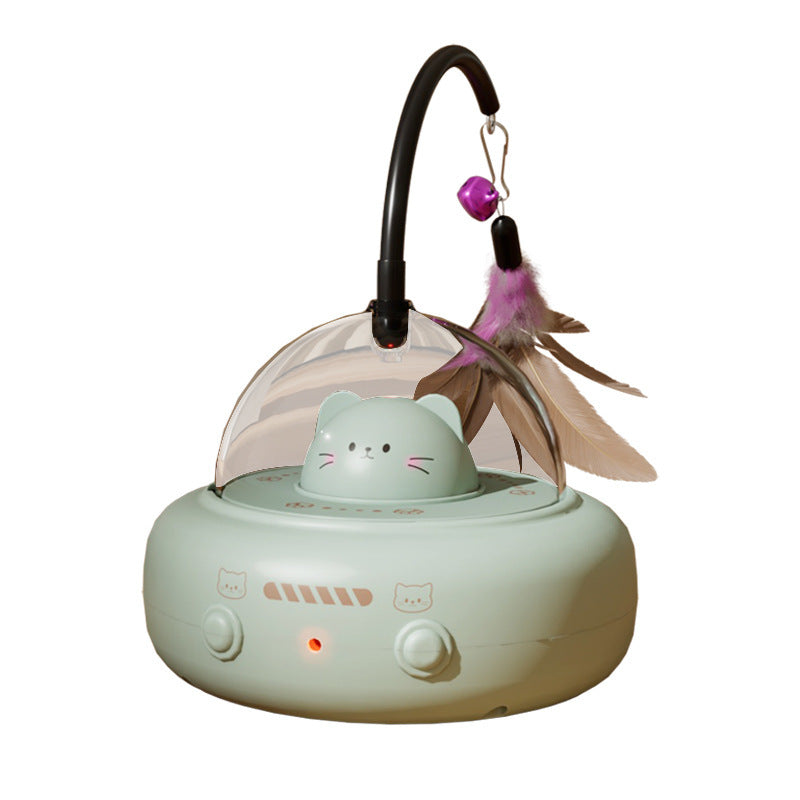 Intelligent automatic cat teasing artifact household lazy cat toy to relieve boredom and self-hi feather cat teasing stick cat toy