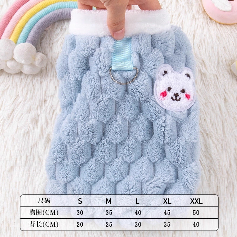 Cat clothes autumn and winter anti-hair loss warm velvet vest British short ragdoll cat blue cat pet cat clothes