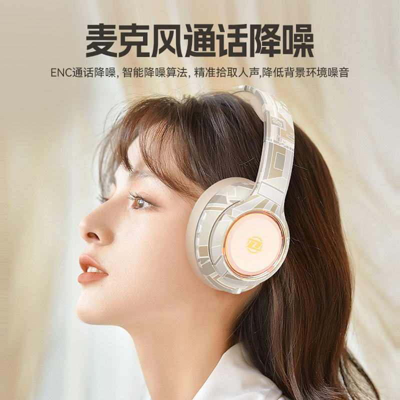 New private model Guochao headset high value colorful lights long battery life high bass explosion