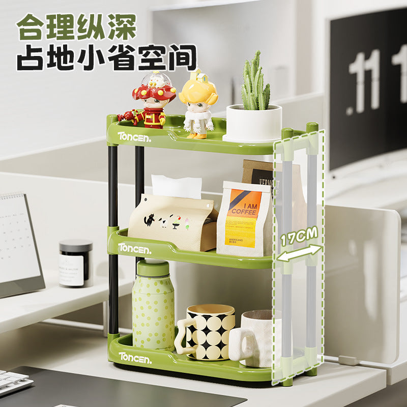 Strictly selected office desktop shelves, household large-capacity multi-functional storage racks, retro wind shelves, water cup racks