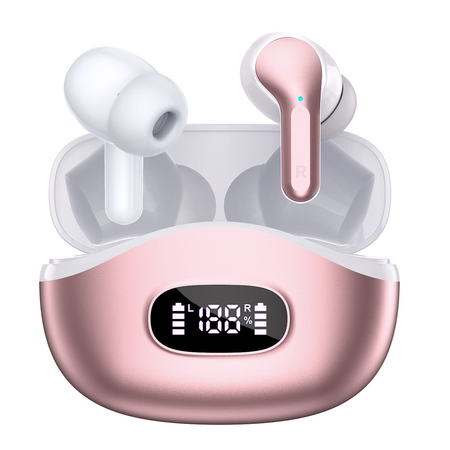 Customized cross-border factory private model new tws bluetooth headset, dual three-dimensional intelligent digital display noise reduction wireless in-ear type