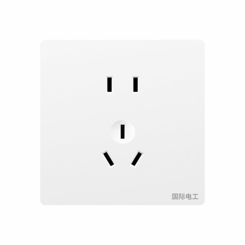 International Electrician 86 household white switch socket panel, concealed one open with 5 five-hole USB porous power supply
