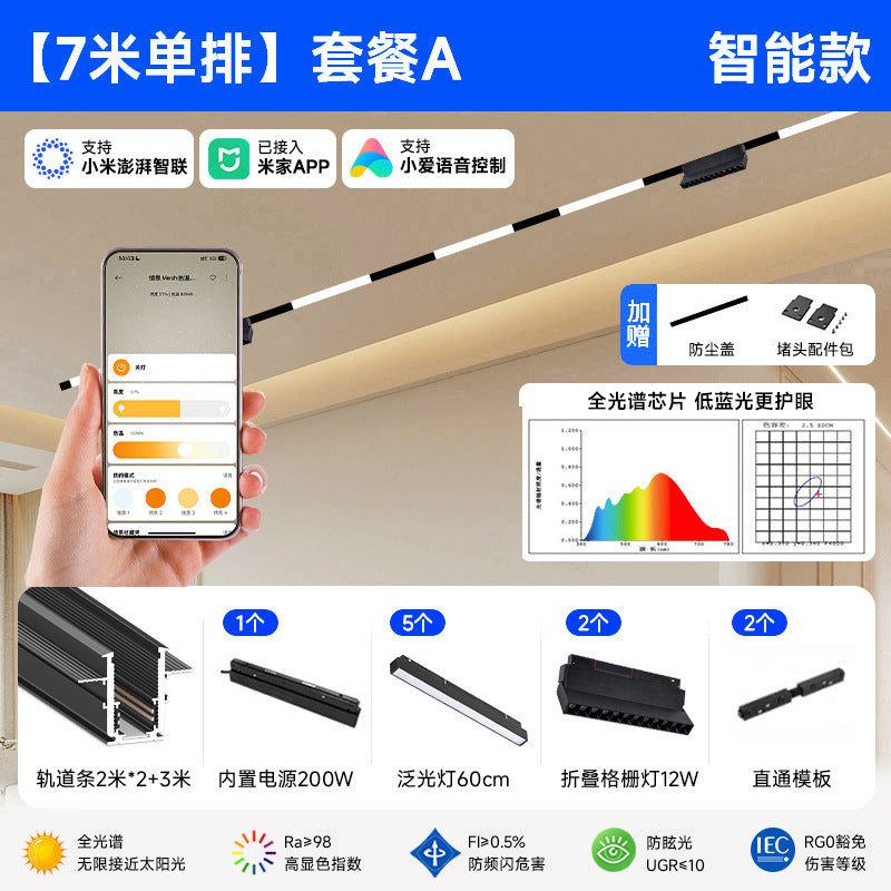 Smart Magnetic Track Light Embedded Embedded Package New Living Room No Main Light Lighting Applicable to Mobile App