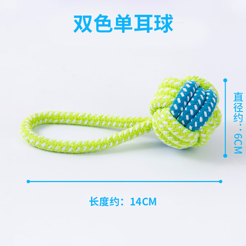 Pet Products Bite-resistant Cotton Rope Toys Grinding Teeth Cleansing Rope Knot Ball Cat Dog Bite Rope Teddy Small Dog Toys Wholesale