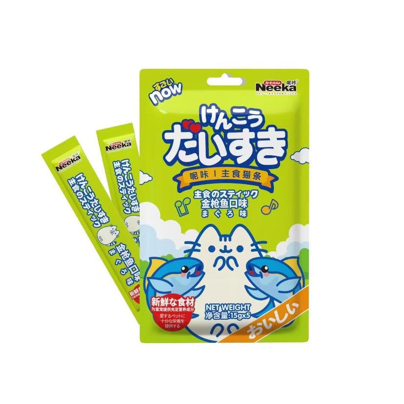 Nica cat strips full price staple food cat strips adult cat kitten cat meat puree wet food pack cat snacks 15g * 5 greedy