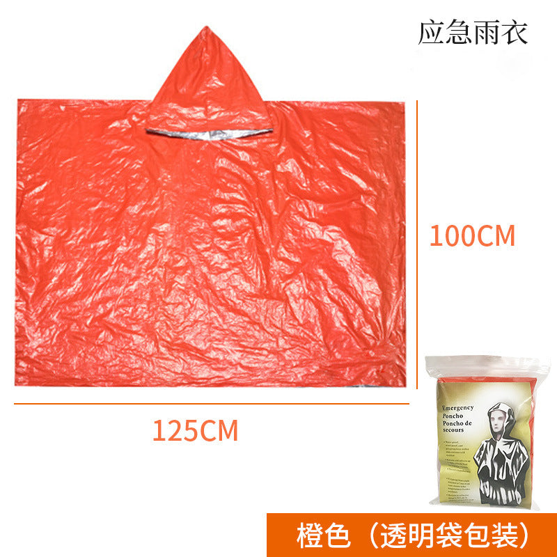 Cross-border outdoor first aid sleeping bag raincoat survival clothing emergency blanket warm and cold camping outdoor hiking equipment poncho