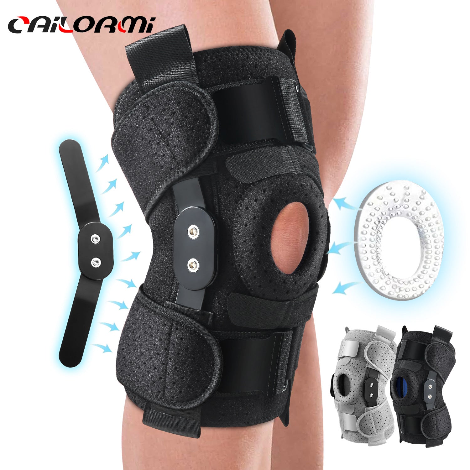 Sports knee pads men's basketball professional knee silicone protective patella belt running fitness squat skipping rope protective gear wholesale