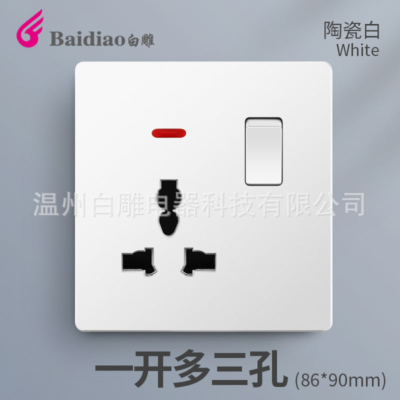 British standard switch socket British one-open 13A socket Multifunctional five-hole USB socket panel British standard European standard US standard