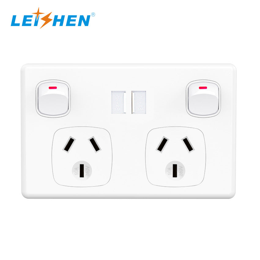 USB Australian plug wall Australian standard USBSAA certified creative cabinet concealed socket panel switch