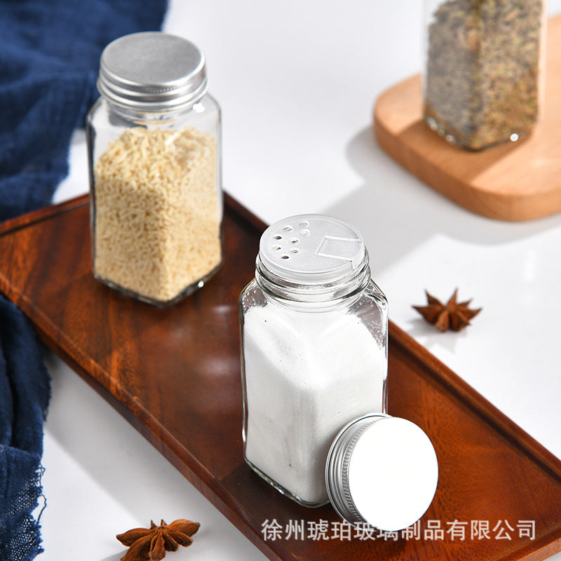 Square seasoning bottle, kitchen supplies, chili cumin seasoning box, sub-bottling, barbecue sprinkling seasoning can be printed