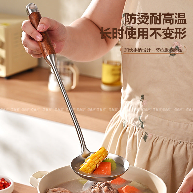 304 stainless steel pot, spatula, kitchenware, pear wooden handle, kitchenware set, spatula, colander, frying spatula, full set of cooking tools