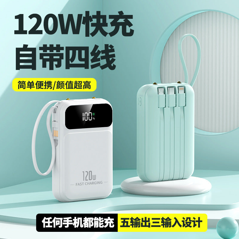 Mobile phone power bank 3C certification 20000mAh super fast charging large capacity mini portable with cable mobile power supply